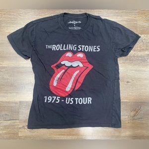 Used 2021 Re Print The Rolling Stones Black 1975 US Tour T Shirt Size Medium